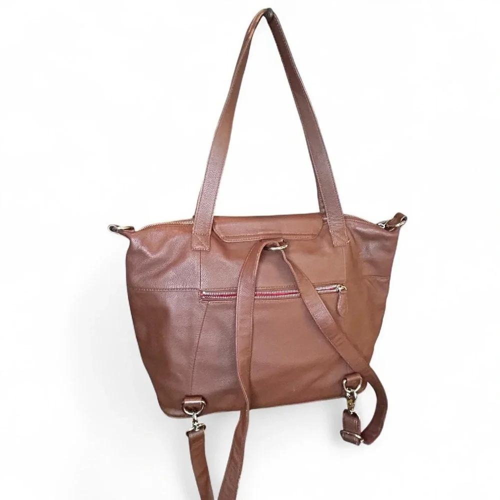 Lily Jade Madeline Chestnut Leather Diaper+ Accessory Bag